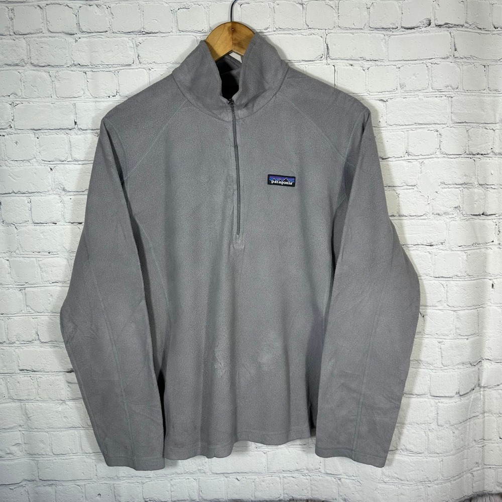 Patagonia Womens Micro D Quarter Zip Fleece Pullover Grey Medium 26175